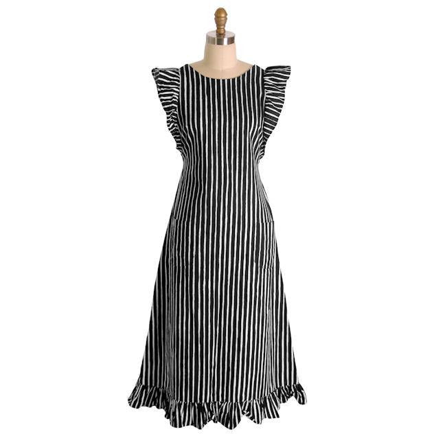 Vintage Marimekko Suomi Finland Black & White Stripes Jokapoika Jumper Dress Sz 38/10 1970s - The Best Vintage Clothing
 - 1