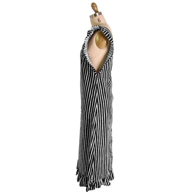 Vintage Marimekko Suomi Finland Black & White Stripes Piccolo Jokapoika Jumper Dress Sz 38/10 1970s marimekko marimekko