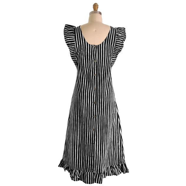 Vintage Marimekko Suomi Finland Black & White Stripes Piccolo Jokapoika Jumper Dress Sz 38/10 1970s marimekko marimekko