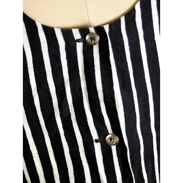 Vintage Marimekko Suomi Finland Green & Black Stripes Piccolo Jokapoika Jumper Dress Sz 38/10 1970s marimekko marimekko