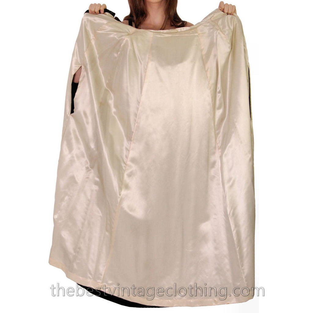 1950s Velvet Cape Womens Vintage Hooded Evening Fur Trimmed Rhinestone Buttons S-M The Best Vintage Clothing