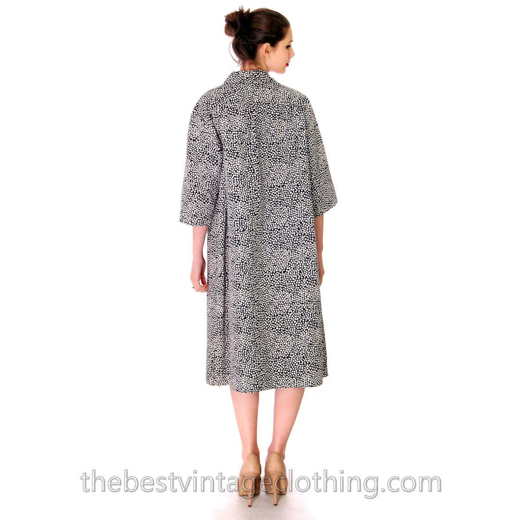 Vintage Marimekko Cotton Shirt Dress Black & White Polka Dots 5 Pockets Sz 10 marimekko The Best Vintage Clothing