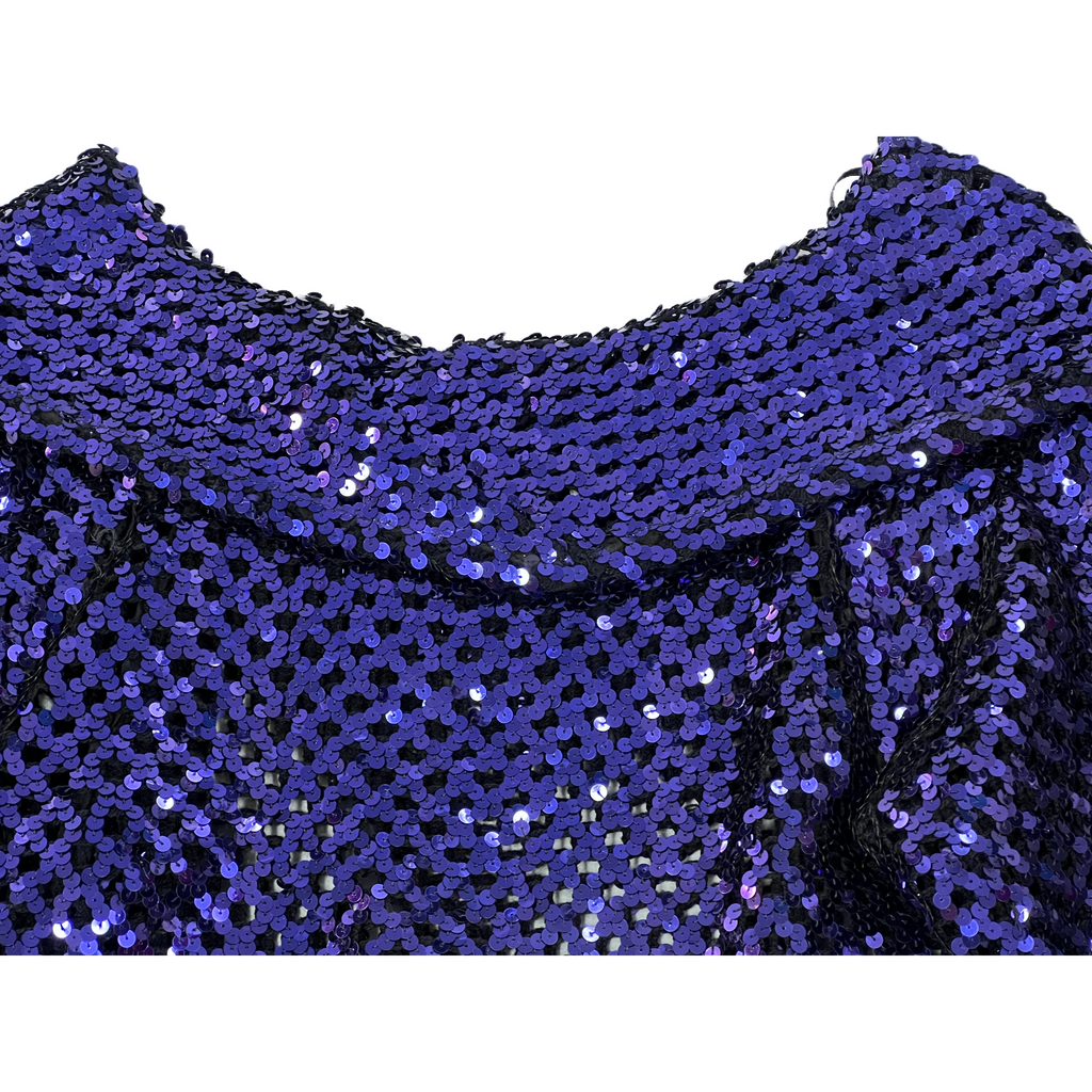 Vintage Disco Sparkle Sweater Purple Sequins 1980S 36-38" Bust Women's The Best Vintage Clothing
