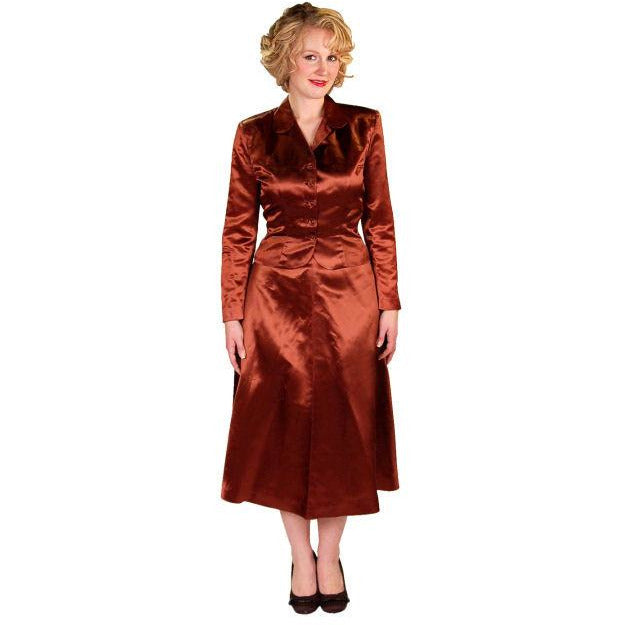 Vintage 1940s Suit Copper Satin A Line Skirt Womens S 36-24-44 New Arrivals The Best Vintage Clothing