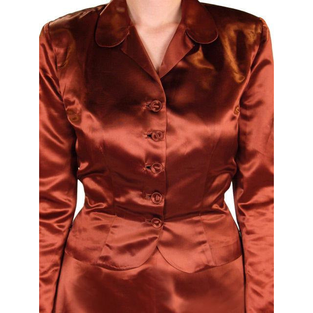 Vintage 1940s Suit Copper Satin A Line Skirt Womens S 36-24-44 New Arrivals The Best Vintage Clothing