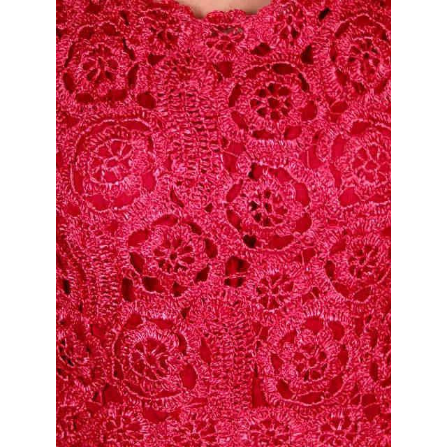 Vintage Dress Hot Pink Pantova Crocheted Rayon Straw Evening Gown 1960S 38-28-38 Cart2cart Pantova