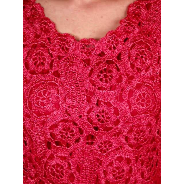 Vintage Dress Hot Pink Pantova Crocheted Rayon Straw Evening Gown 1960S 38-28-38 Cart2cart Pantova