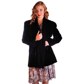 Vintage Black Silk Velvet Evening Coat Trapunto Designs 1940S 42" Bust - The Best Vintage Clothing
 - 1