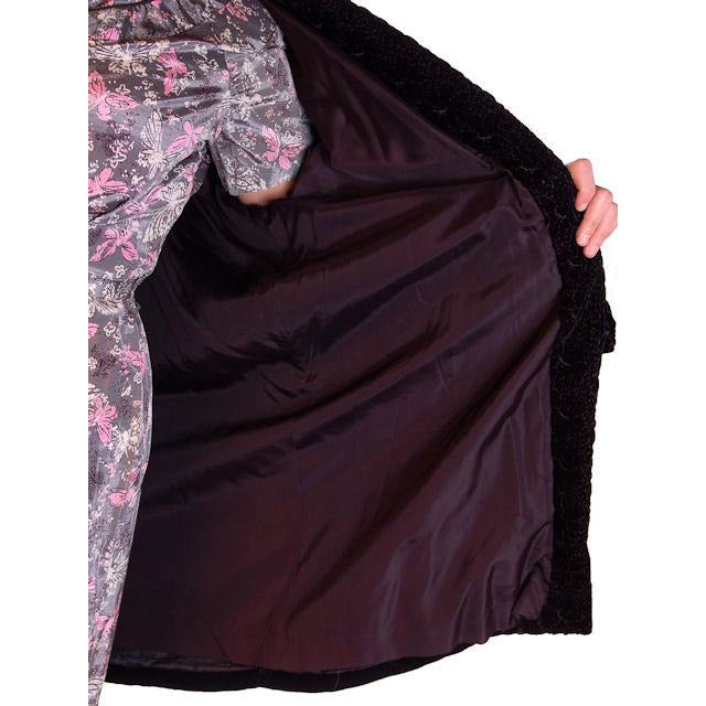 Vintage Black Silk Velvet Evening Coat Trapunto Designs 1940S 42" Bust Women's The Best Vintage Clothing