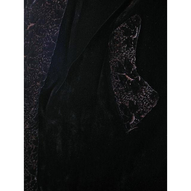 Vintage Black Silk Velvet Evening Coat Trapunto Designs 1940S 42" Bust Women's The Best Vintage Clothing