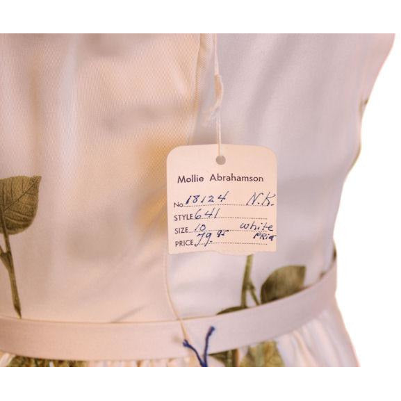 Vintage Fitted Silk Roses Day Dress Nat Kaplan NOS 1950S 34-25-38 Women's Nat Kaplan