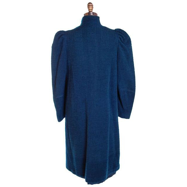 Vintage Textured Wool Coat Deep Turquoise Huge Shoulders 1940S M-L Cart2cart The Best Vintage Clothing