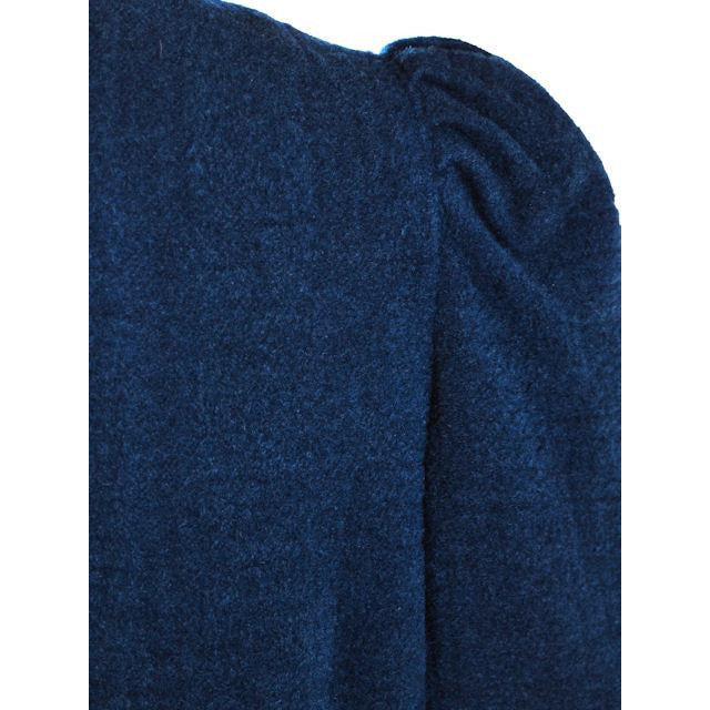 Vintage Textured Wool Coat Deep Turquoise Huge Shoulders 1940S M-L Cart2cart The Best Vintage Clothing