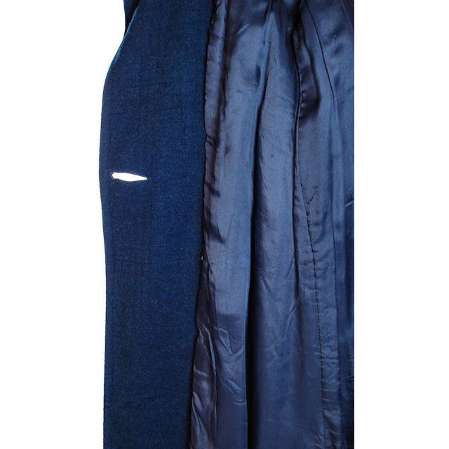 Vintage Textured Wool Coat Deep Turquoise Huge Shoulders 1940S M-L Cart2cart The Best Vintage Clothing