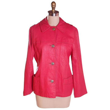 Vintage Petal Pink Leather Ladies Jacket 1960S Large 42 Bust - The Best Vintage Clothing
 - 1