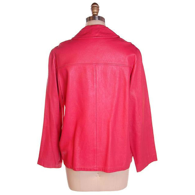Vintage Petal Pink Leather Ladies Jacket 1960S Large 42 Bust Women's The Best Vintage Clothing