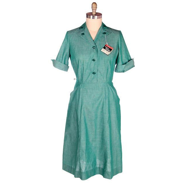 Vintage Green Cotton  Girl Scout Master Dress NOS 1950s 42-31-46 - The Best Vintage Clothing
 - 1