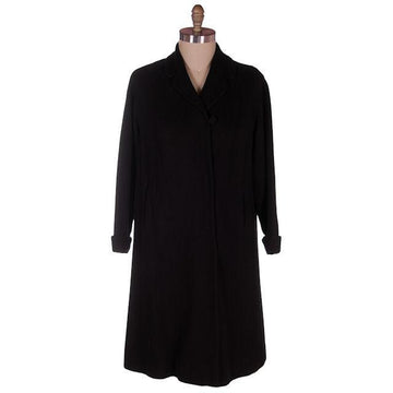 Vintage Ladies Classic Black Cashmere Coat 1950s M-L 44Bust - The Best Vintage Clothing
 - 1