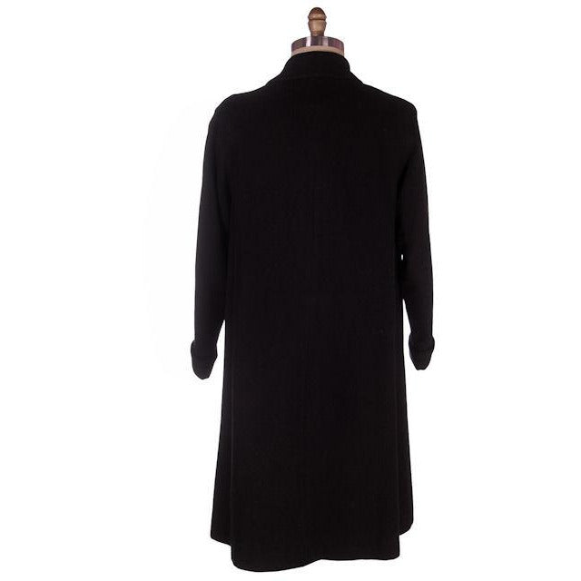 Vintage Ladies Classic Black Cashmere Coat 1950s M-L 44Bust Women's The Best Vintage Clothing