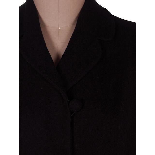 Vintage Ladies Classic Black Cashmere Coat 1950s M-L 44Bust Women's The Best Vintage Clothing