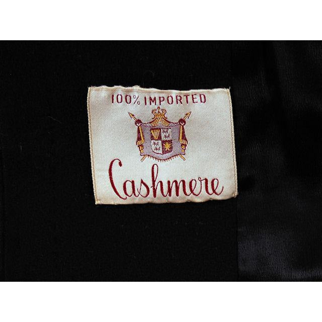 Vintage Ladies Classic Black Cashmere Coat 1950s M-L 44Bust Women's The Best Vintage Clothing