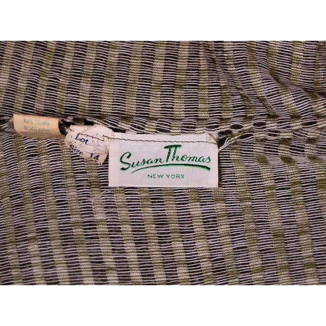 Vintage Knit Top & Matching Skirt Green/White Susan Thomas 1940s New Look 35-26-44 Cart2cart Susan Thomas