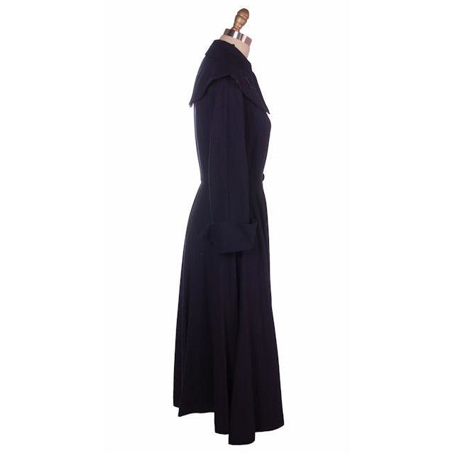 Vintage Navy Blue Crepe Cape Collar Coat Full Skirt Pink Lining 1940s 36-25-Free Women's,New Arrivals Saks Fifth Ave