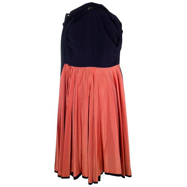 Vintage Navy Blue Crepe Cape Collar Coat Full Skirt Pink Lining 1940s 36-25-Free Women's,New Arrivals Saks Fifth Ave