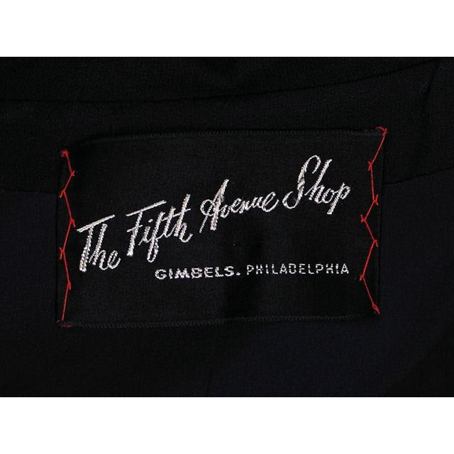 Vintage Navy Blue Crepe Cape Collar Coat Full Skirt Pink Lining 1940s 36-25-Free Women's,New Arrivals Saks Fifth Ave