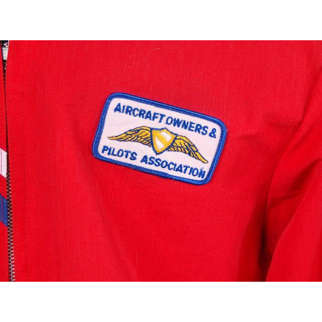 VIntage Mens Jacket Red Cotton Aircraft/Pilots Association Patch 1960s Large Men's Vintage,New Arrivals The Best Vintage Clothing