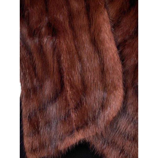 Vintage Stole Brown Muskrat Stole Pretty Satin Printed Flowers Lining 1950s Women's The Best Vintage Clothing