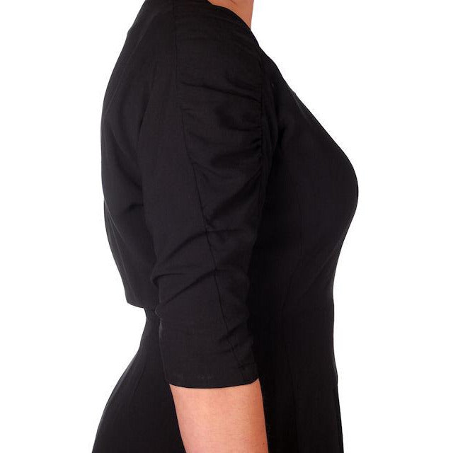 VTG 50s Jeanne Lanvin/Castillo Black Rayon Cocktail Dress Unique Sleeves M 42-31-43 Cart2cart Lanvin