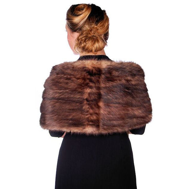 Vintage Stole 70" Long Dark Brown Badger Fur Mendessolle 30S Women's The Best Vintage Clothing