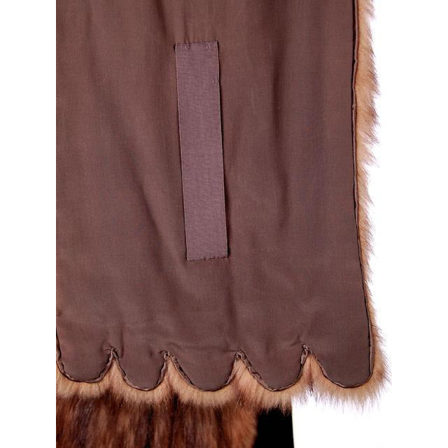 Vintage Stole 70" Long Dark Brown Badger Fur Mendessolle 30S Women's The Best Vintage Clothing