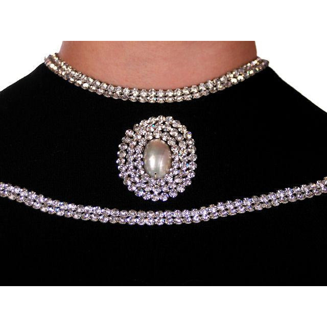 Vtg Lanvin Paris Couture A Line Shift Rhinestone Cut Out Wool Dress 60s S M Women's Lanvin