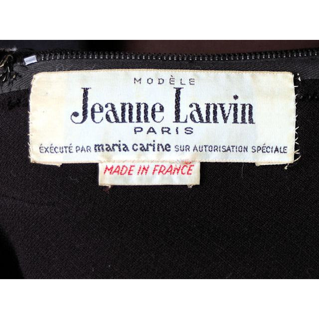 Vtg Lanvin Paris Couture A Line Shift Rhinestone Cut Out Wool Dress 60s S M Women's Lanvin