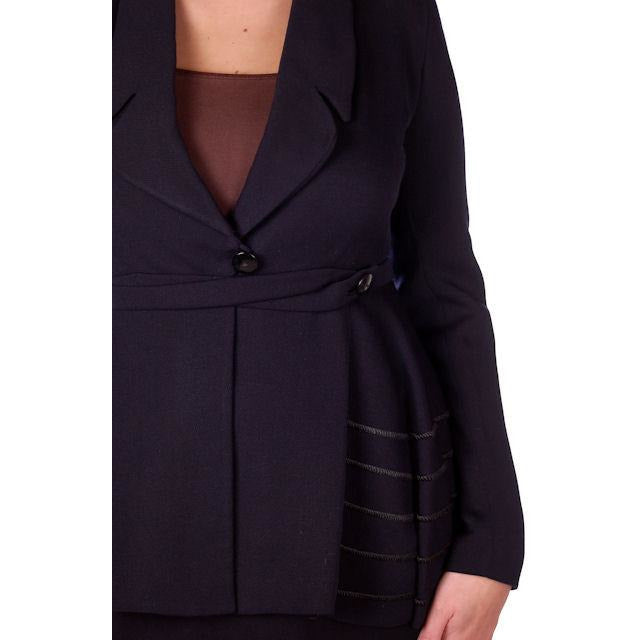 Ladies Titanic Era Vintage Navy Wool Walking Suit 1912 Printed Silk Lining 38-28-40 M Women's The Best Vintage Clothing