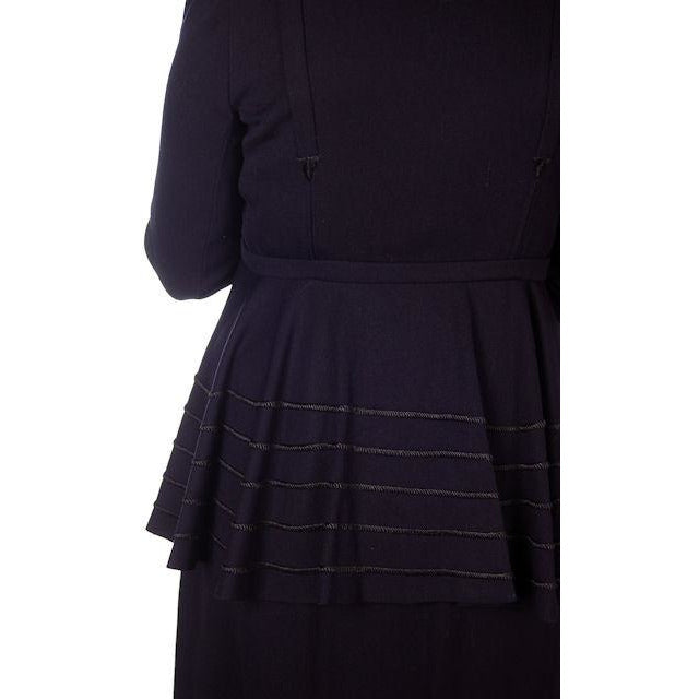 Ladies Titanic Era Vintage Navy Wool Walking Suit 1912 Printed Silk Lining 38-28-40 M Women's The Best Vintage Clothing