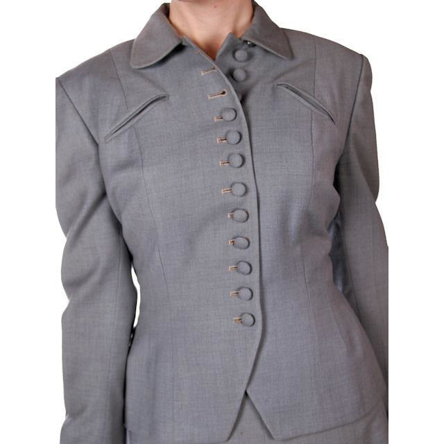 Vintage Dusty Light Blue Wool Ladies Suit 1940s Wasp Waist 38B 27W Cart2cart vendor-unknown