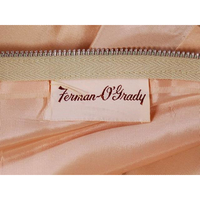 Vintage Dress Green Wiggle Linen 1950s Lace Waistband Ferman O'Grady 36-26-36 Women's Ferman O'Grady