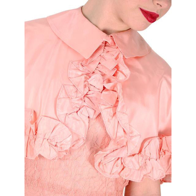 Vintage Dress Peach Lace Tea Gown w/ Bias Cut Slip & Capelet 1930s 32-29-38 Women's,New Arrivals The Best Vintage Clothing