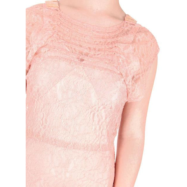 Vintage Dress Peach Lace Tea Gown w/ Bias Cut Slip & Capelet 1930s 32-29-38 Women's,New Arrivals The Best Vintage Clothing