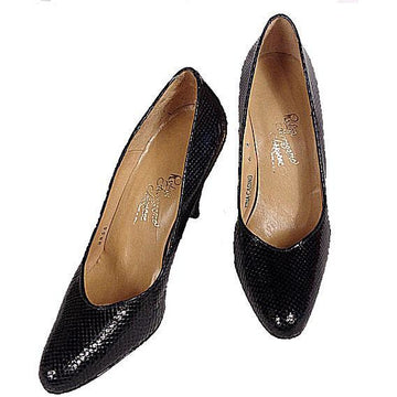 VTG Shoes  Pumps Navy Snakeskin Rosina Ferragamo Womens Sz 6 1980 NOS - The Best Vintage Clothing
 - 1