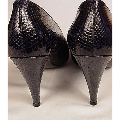 VTG Shoes Pumps Navy Snakeskin Rosina Ferragamo Womens Sz 6 1980 NOS Shoes,On Sale Ferragamo