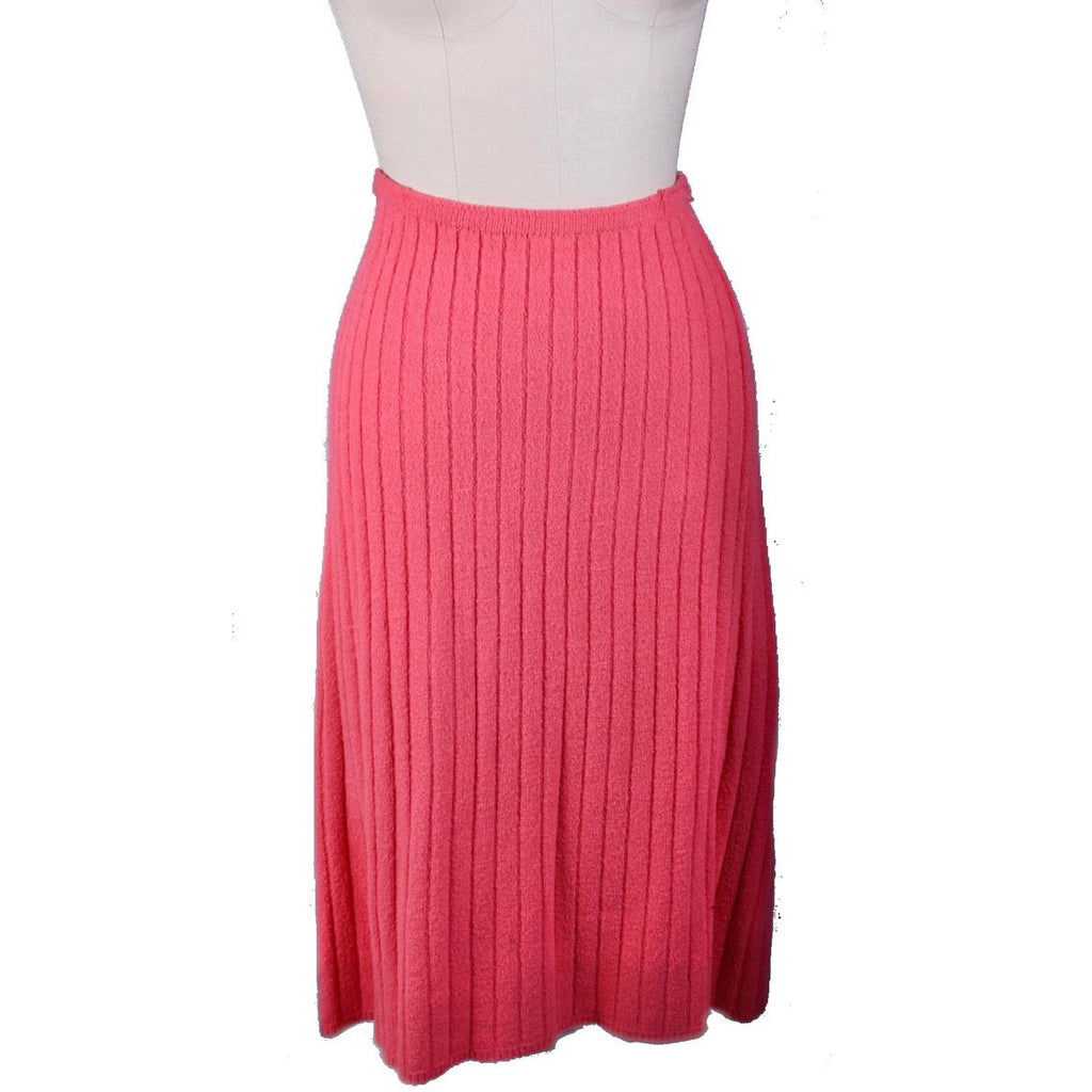 2PC Vintage Secretary Skirt Suit Sweater Suit 1950s Pink Beaded Wool Boucle Womens M Women's,New Arrivals The Best Vintage Clothing