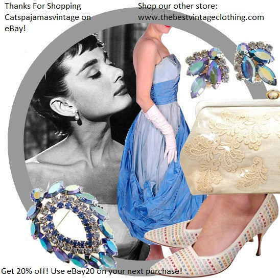 Vintage Juliana Signed Jewelry Sarah Coventry Brooch & Ears Blue Lagoon 1960's Cart2cart Sarah Coventry