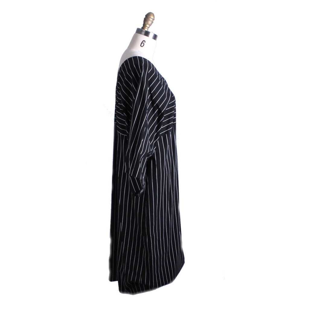 Vintage Vuokko 1970s Column Dress Iconic Black & White Stripes Womens M Cotton marimekko The Best Vintage Clothing