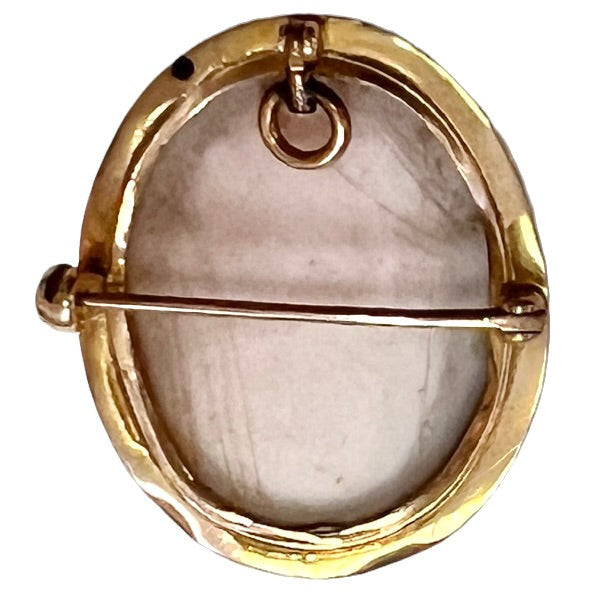 Victorian Shell Cameo Brooch/Pendant Womens Head Profile In 10K Gold Frame Jewelry The Best Vintage Clothing