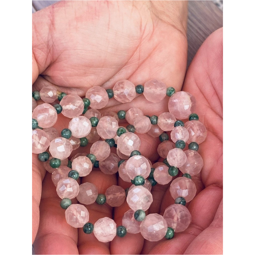 Vintage Gemstone Necklace Pink Quartz 30" Cart2cart The Best Vintage Clothing