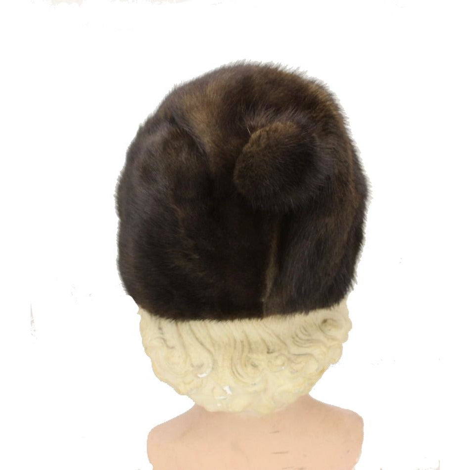 Vintage Mink Fur Hat Dark Brown Amrose New York 21 3/4" Cool Shape Near Mint 1960s Accessories The Best Vintage Clothing